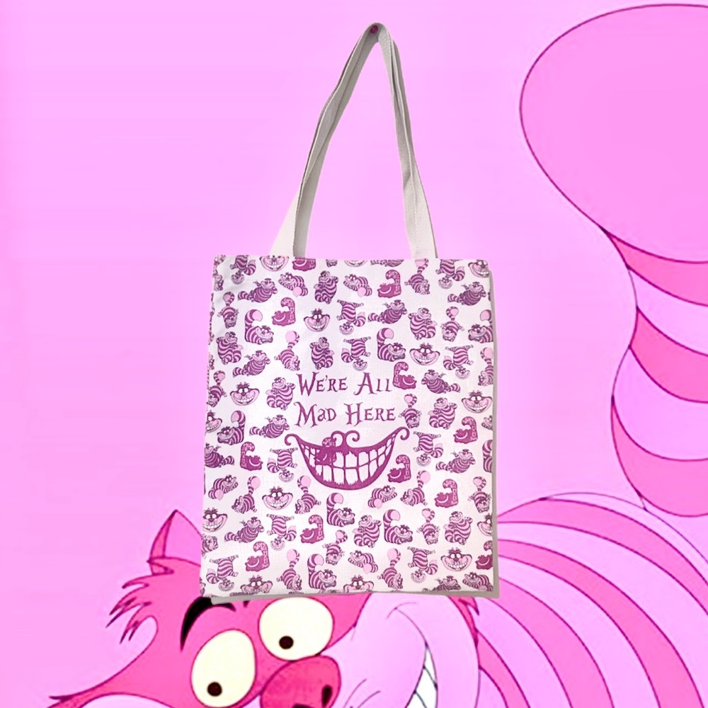 Cheshire Cat Pink & White Tote Bag